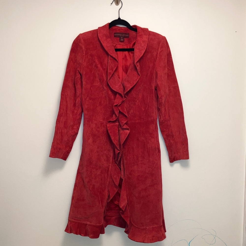 Margaret Godfrey Petite Leather Jacket Coat